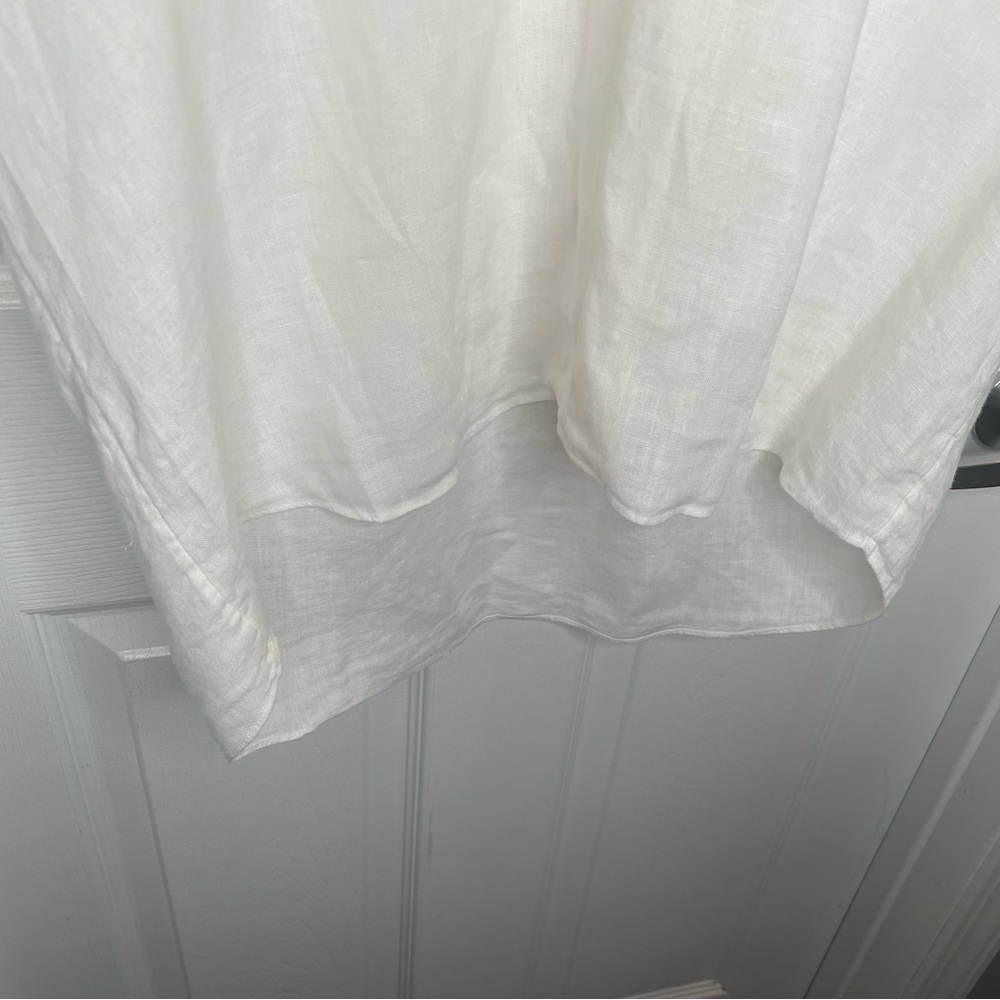AYR 100% Linen Cap Sleeve Boxy Blouse the Flow? in White Oversized M - Picture 6 of 10